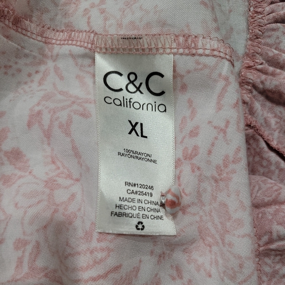 C&C California Soft Floral Midi Sundress – Pink & White Lightweight Summer Dress - Picture 9 of 10